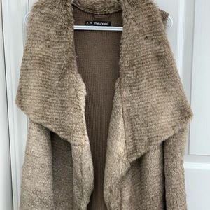 Maurices Faux Fur Knit Vest
